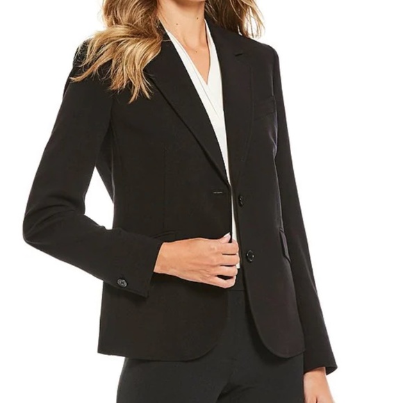 Anne Klein | Bi-Stretch Two-Button Front Jacket - Picture 1 of 8